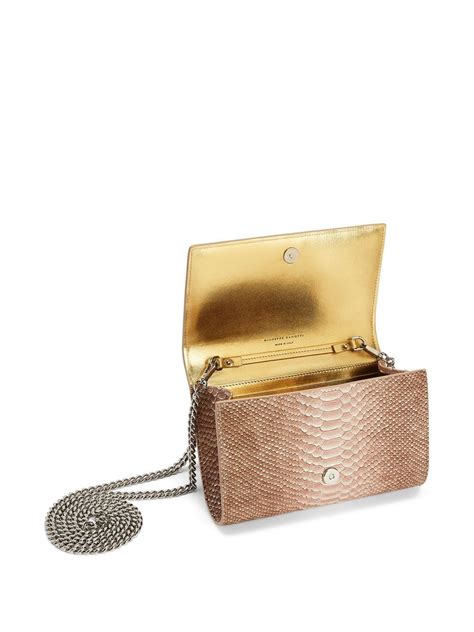 Giuseppe Zanotti Ulyana Snake Effect Clutch Bag Pink FARFETCH