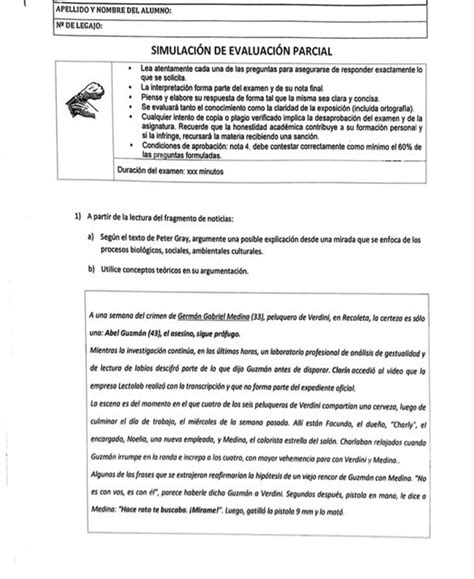 Simulacro primer parcial intro a la psicología 1c2024 Introducción a