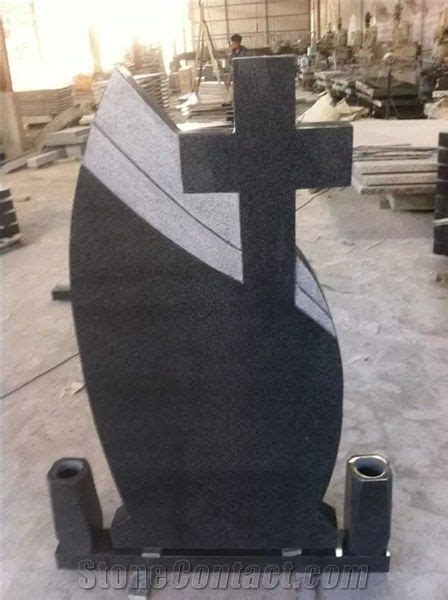 China G Black Granite Tombstone Impala Black Granite Beida Black