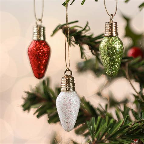 Miniature Glittered Christmas Bulb Ornaments Christmas Ornaments Christmas And Winter