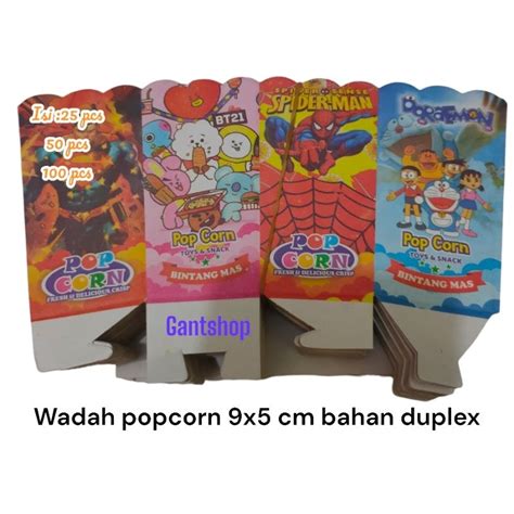 Jual Kertas Wadah Popcorn X Cm Bergambar Bahan Duplex Shopee Indonesia