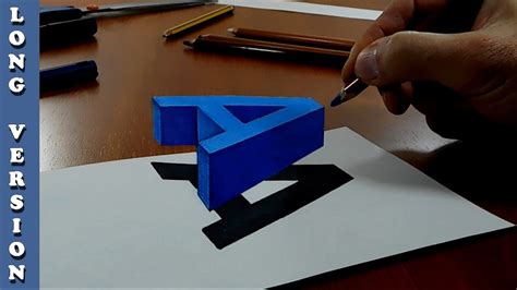 Try To Do 3D Trick Art On Paper Floating Letter A Long Version YouTube