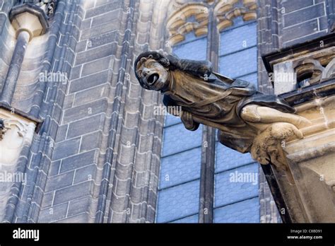 A Statue Gutter Stock Photo Alamy