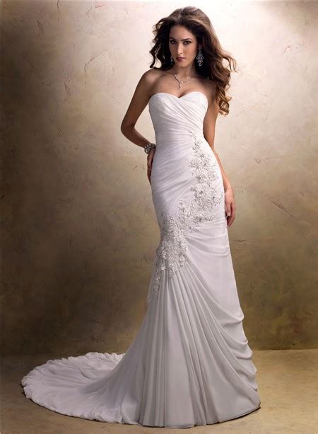 Simple A Line Sweetheart Asymmetrical Ruched Chiffon Wedding Dress With