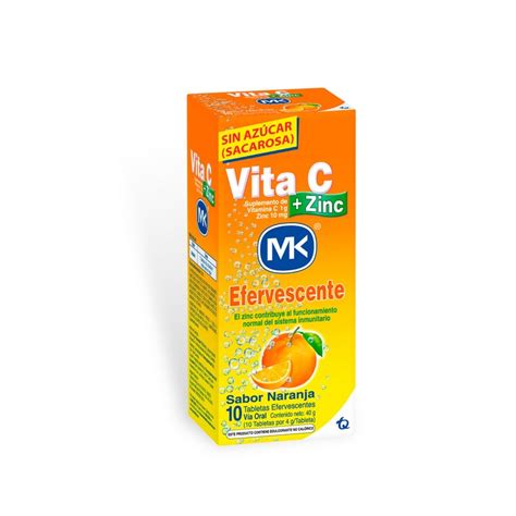 Mk Vita C Zinc Naranja Efervesente Tableta Supermercadosantamaria