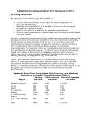 Essay Tma Docx Homeostatic Regulation Of The Vascular System