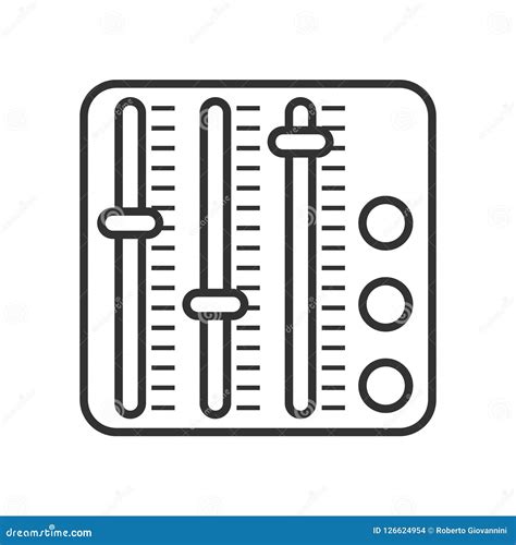 Ícone Liso Do Esboço Do Misturador Ou Do Equalizador No Branco