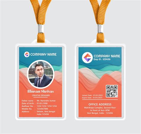 Duplex Employee ID Card template Download - Free Hindi Design