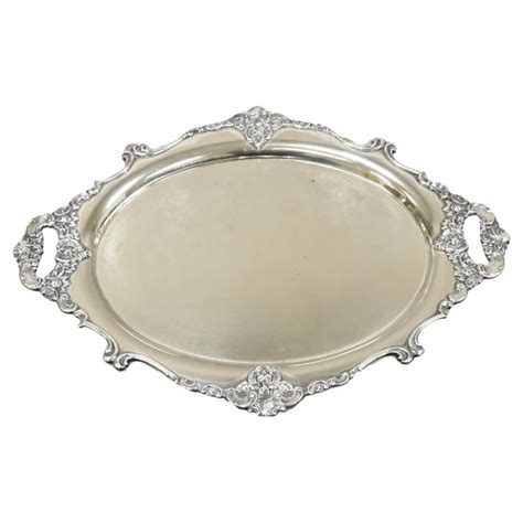 Vintage Miyata English Victorian Silver Plated Oval Floral Repousse