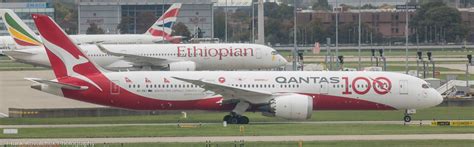 Qantas 787 Dreamliner In 100th Anniversary Livery Leaving  Flickr