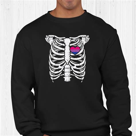 Skeleton Xray Ribs Halloween Heart Lgbtq Gay Pride Ally Bi Shirt