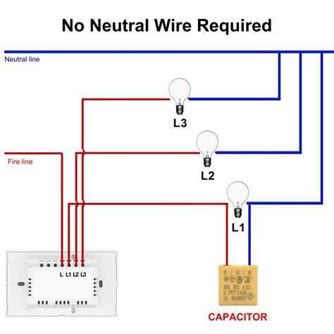 Smart Wifi Touch Switch No Neutral Wire Required Smart Home 1/2/3 Gang ...