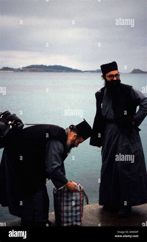 Northern Greece Halkidiki Agion Oros Ouranopolis Monks Waiting For A