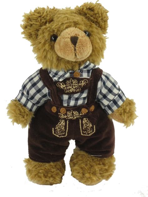 Euro Souvenirs Teddyb R In Tracht Stehend Braun Blau Cm