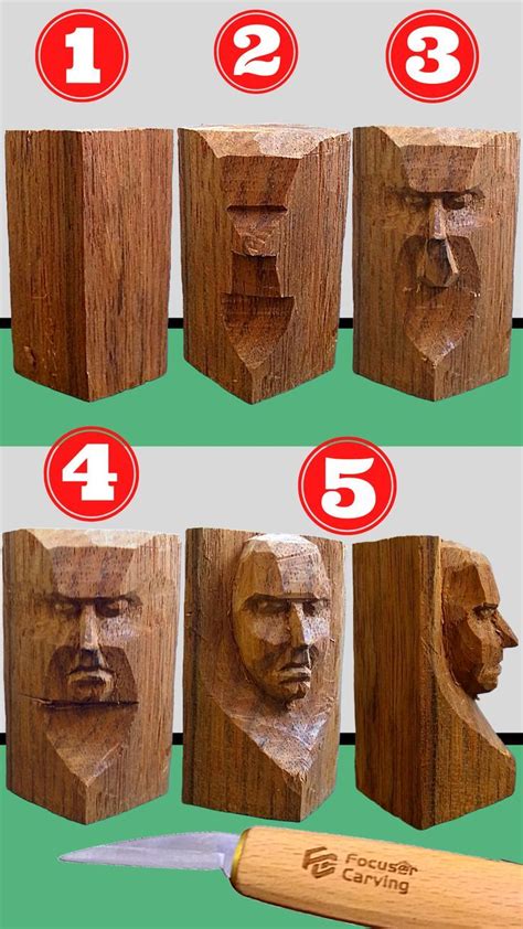 5 Steps For Carve A Face Knife Only Whittling And Wood Carving For