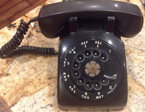 Vintage Rotary Dial Desk Phone Black Kellogg Itt Chicago Usa Dk 500