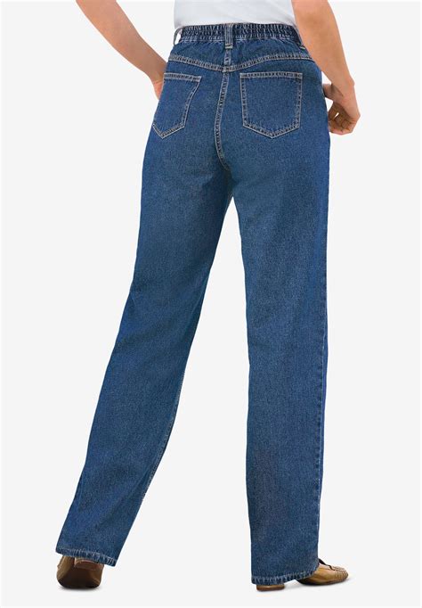 Back Elastic Straight Leg Cotton Jean Ellos