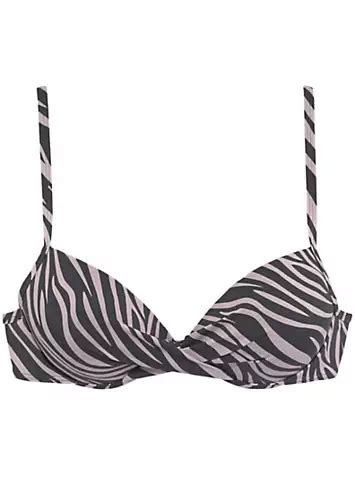 Lascana Zebra Print Push Up Bikini Top Freemans