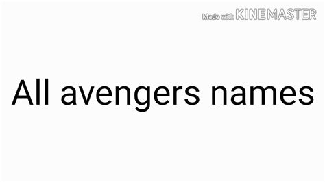 All avengers names list. Sld - YouTube