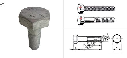 Hexagon Head Bolts Hot Dip Galvanized Mild Steel Hex Bolt Inch Size