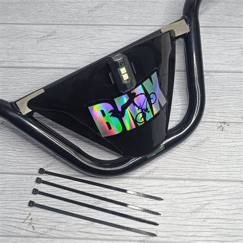 Jual Visor Sepeda Bmx V2 Stiker Dengan Lampu Rgb 7 Warna Kedip Tempel