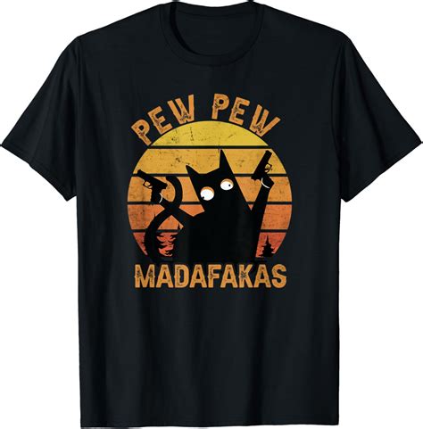 Pew Pew Madafakas Cat Vintage Cat Crazy Pew Vintage Funny T Shirt