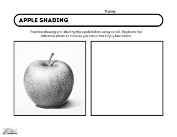 Apple Drawing And Shading Practice Worksheet Th Th Grade Art