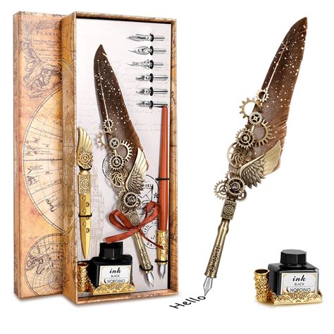 Buy Quill Pen Calligraphy Pen Set Antique Mechanical Steampunk Style