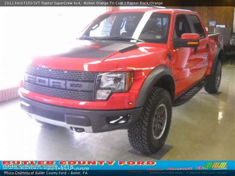 2011 Ford F150 Svt Raptor Supercrew 4x4 In Molten Orange Tri Coat Photo No 43021195