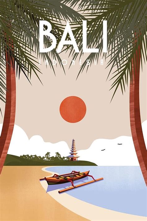 Bali Indonesia Travel Poster Poster Digital Art By Kailani Smith Fine