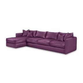 Purple Leather Sectional - Foter