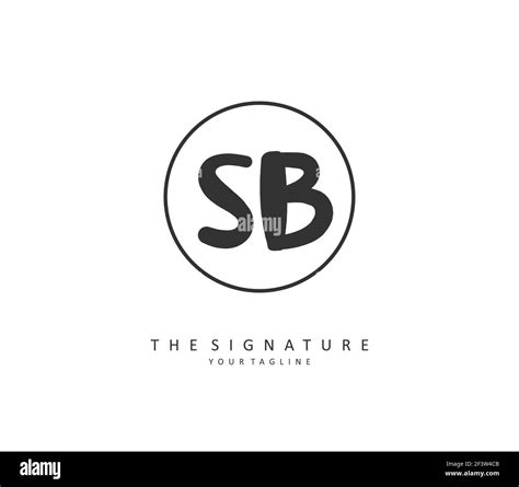 S B Sb Initial Letter Handwriting And Signature Logo A Concept