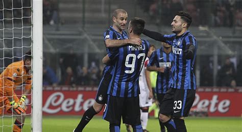 Inter Cagliari 3 0 Coppa Italia Video Gol Palacio Brozovic E