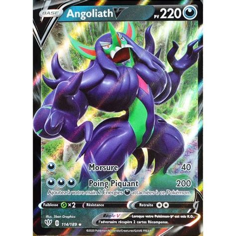 Carte Pokémon 114 189 Angoliath V EB03 Epée et Bouclier Ténèbres