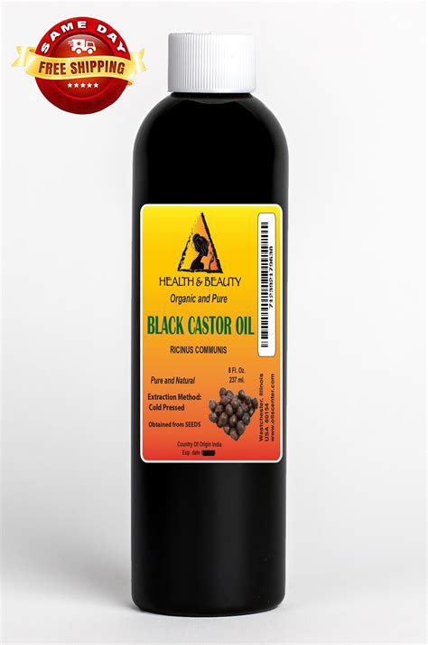 Black Castor Oil Organic Usp Grade Hexane Free Cold Pressed Premium