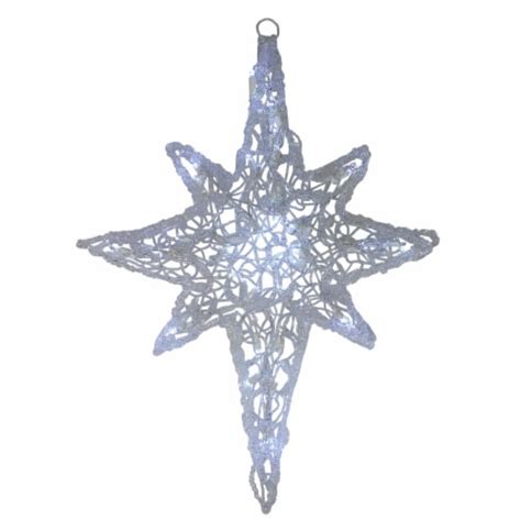 Hofert 24 White LED Lighted Twinkle Hanging Star Of Bethlehem Christmas