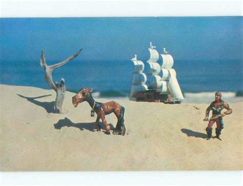 Pre-1980 Legend of Nags Head With Figurines on Postcard Nags Head NC ...