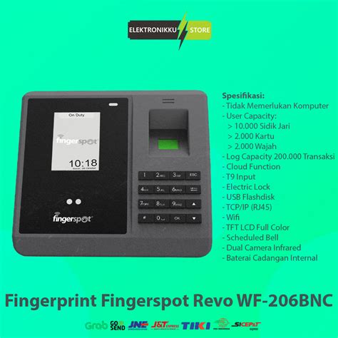 Jual Mesin Absensi Fingerprint Fingerspot Revo WF 206BNC Sidik Jari