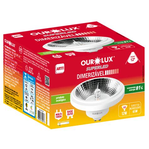 Superled Ar111 12w Biv Dim 2700k 12° Ourolux