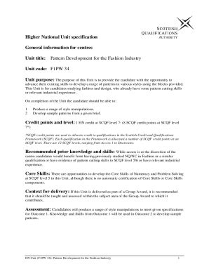 Fillable Online National Unit Specification General Information SQA