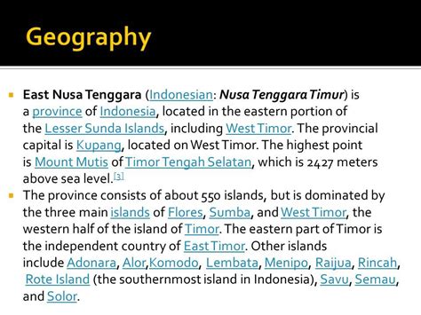 East Nusa Tenggara Indonesian Nusa Tenggara Timur Is A Province Of