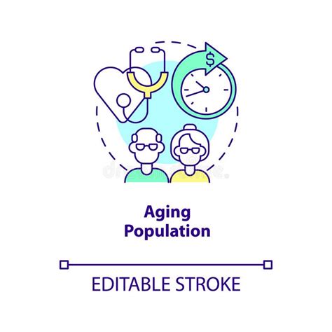 Aging Population With Worker Trend Stock Vector Illustration Of