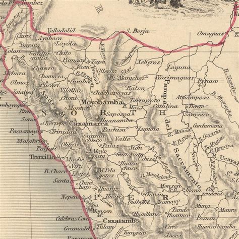 map  peru bolivia  antique map fine etsy