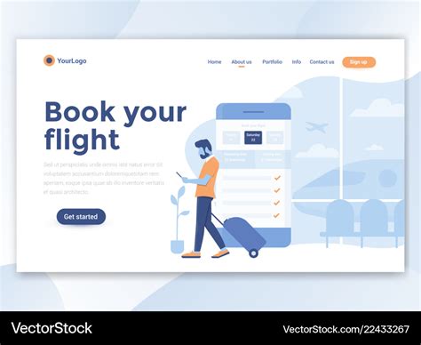 Flat Modern Design Of Wesite Template Book Your Vector Image