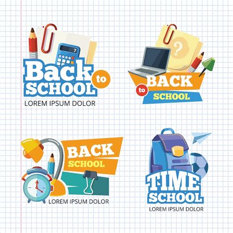Premium Vector Design Template With School Emblem Sets