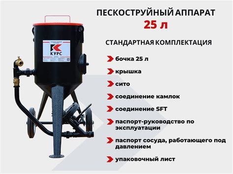 Купить пескоструйный аппарат PST-25 с комплектующими в Москве | Курс