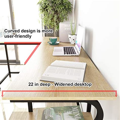 Weehom Reversible L Shaped Computer Desk With Shelves Large Corner