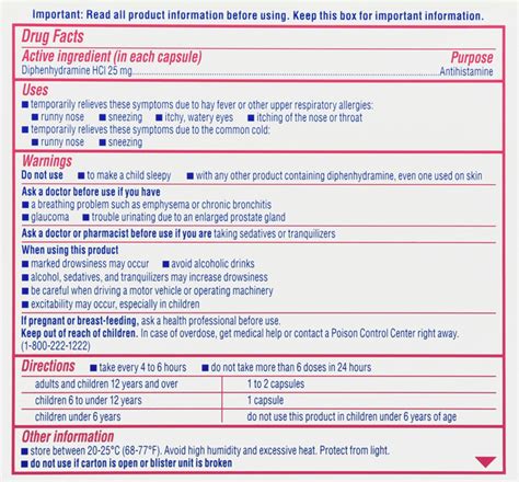 Benadryl Liqui Gels Antihistamine Allergy Medicine And Cold Relief Dye