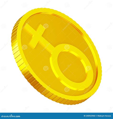 Coin. Money with the Image of Sex. Female Icon on a Gold Coin. Random ...