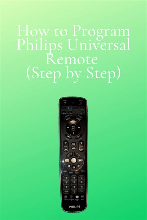 Philips Universal Remote Setup Instructions